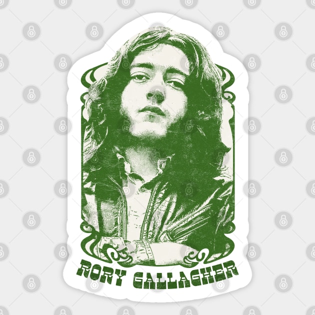 Rory Gallagher / Vintage Look Fanart Design Sticker by DankFutura